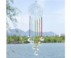 H&D Kristallkugel Prismen Sonnenform Chakra-Sonnenfänger zum Aufhängen Regenbogenmacher