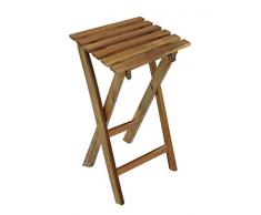 Spetebo Eukalyptus Klapphocker 62 cm - Blumenhocker Holz Beistelltisch Gartenhocker Holzhocker