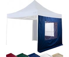 Maxstore Set aus 2x Seitenwand/Seitenteil für 3x3m Pavillon mit großem durchsichtigen Fenster, Farbwahl Weiß Champagner Blau Grün Rot Schwarz, Wasserabweisend, Seitenteil für Gartenzelt, Festzelt