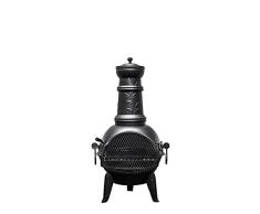 Buschbeck Feuerstelle, Gartenkamin Leaf 80, schwarz, 40 x 40 x 88 cm, 90107.000