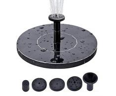 humflour Solarbrunnen, 5.3 Solar Springbrunnen mit 1W Monokristalline Solar Panel für Gartenpoolteich Schwimmender Gartenpool Im Freien (schwarz)