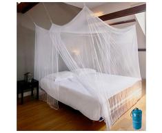 EVEN NATURALS MOSKITONETZ Doppelbett, großes Mückennetz für Bett, feinste Löcher, rechteckiger Netzvorhang Reise, Insektenschutz, 2 Einträge, einfache Anbringung, Tragetasche, Keine Chemikalien