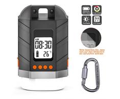 lanktoo Wiederaufladbare LED Camping Laterne & 15000mAh Power Bank mit LCD Bildschirm, dimmbarem Zeltlicht/Taschenlampe, 4 Lichtmodi, wasserdichtes Campinglicht für Stromausfälle beim Wandern