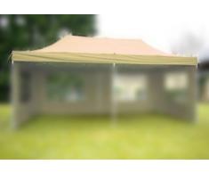 Nexos Pavillondach Ersatzdach Wechseldach für Profi Falt-Pavillon 3x6m - Dachplane 270g/m² PVC-Coating versiegelte Nähte wasserdicht – Farbe: Champagner