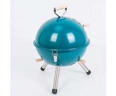 LJJY Außengrill Praktischer Holzkohle-Räuchergrill Faltbarer Grill Grillabdeckung und Teakholzgriff (3-5 Personen)