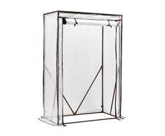 Sekey Foliengewächshaus, Gewächshaus klein, Tomatenhaus, Treibhaus mit Tür zum Aufrollen, Frühbeet, Tomatengewächshaus, Gemüse, Blumen, Obst, Garten, 100 x 50 x 150 cm, weiß