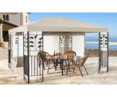 QUICK STAR 4 Seitenteile mit Moskitonetz für Blätter Pavillon 3x4m Seitenwand Sand