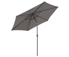 Sonnenschirm Ø 290cm Stahl Gestell UV Schutz UPF 50+ Gartenschirm Marktschirm mit Kurbel und neigbar Schirmstoff anthrazit wasser- und schmutzabweisend Höhe 230 cm