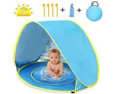 Nice2you Strandmuschel Baby, Baby Strandzelt mit Automatisch Faltbaren Baby-Pool, Strandmuschel Pop up mit UV-Schutz Sonnencreme Perfekt für Outdoor-Strandurlaub