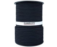 Kanirope® Polyesterseil Seil Polyester POLYBRAID 5mm 100m Schwarz geflochten