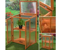 Melko Gewächshaus / Anzuchthaus mit 2 Türen, 58 × 37 x 78,5 cm, braun