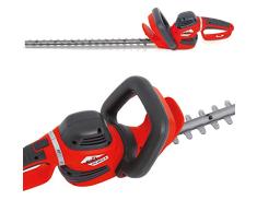 Grizzly Elektro Heckenschere EHS 600, 61 cm Messerlänge, 55 cm Schnittlänge, 600 W, 5-fach verstellbarer Drehgriff, robustes Metallgetriebe, mit Schnellstop-Bremsfunktion