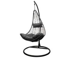 Trendyshop365 Polyrattan Outdoor Hängesessel Mit Gestell Hängeliege Gartenliege Belastbar Bis 150kg
