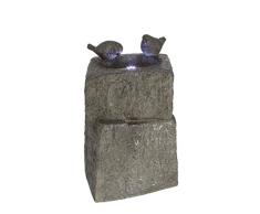 DARO DEKO Garten-Brunnen komplett Set mit Pumpe Vogel-Tränke 34cm x 34cm x 55cm