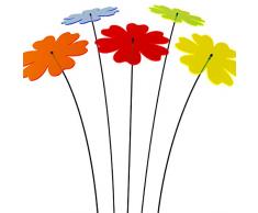 SUNPLAY Sonnenfänger Butterblume im Farbmix, 5 Stück zu je 20 cm Durchmesser im Set + 70 cm Schwingstäbe