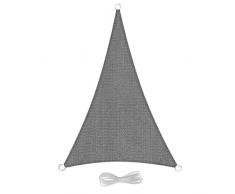 EUGAD Sonnensegel dreieck 5x7x7m Sonnenschutz 200g/m² Garten Balkon Terrasse HDPE Wetterschutz atmungsaktiv Grau 0176ZYF