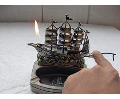 ZHOUBINBIN Der Supersegelboot-Aschenbecher Mit Offenen Feuerzeugen, Tischfeuerzeugen Aus Hochwertigem Metallfeuerzeug, Herrengeschenken Für Die Loungebar des Restaurantzimmers