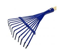 Land-Haus-Shop Kindergartengeräte 1 von 8, Kinder Garten Werkzeuge Geräte Schaufel, Besen, Rechen, Laubbesen, Harke, Grubber, Doppelhacke, Spaten, Metall mit Holzstiel (Rechen blau)