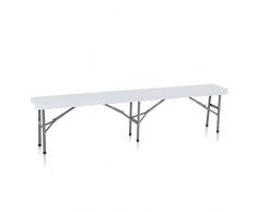 Strattore Bierbank Klappbank Festzeltgarnitur Bierzeltgarnitur Gartenbank Campingbank klappbar aus Kunststoff - 183 x 28 x 43,5 cm in Weiß