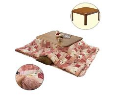Kaffeetische Winter Futon Heiztisch Kotatsu Square Tatami Tisch Wohnzimmer Heizung Tisch Setzen Schlafzimmer Schlaf Tisch (Color : Pink, Size : 80 * 80cm)