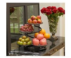 LVLONG 3-Schicht-Metalltisch Obstkorb, geschichtete Service-Schreibtisch 5 Teller Obst Tablett, Obstkorb mit Acryl Tablett Dessert Tisch Display