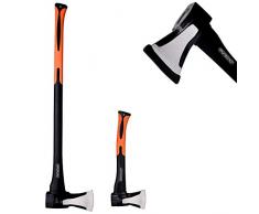 Monzana Set Axt mit Beil ergonomischer Handgriff Gummischutz Universal Spaltaxt Spaltbeil Spalthammer Holzspalter