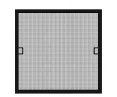 Schellenberg 70041 Insektenschutz-Fenster Premium, anthrazit / Fliegengitter mit Alu-Rahmen und Fiberglas-Gewebe, max. 100 x 120 cm – individuell kürzbar / Montage außen, ohne Bohren inkl. Befestigung