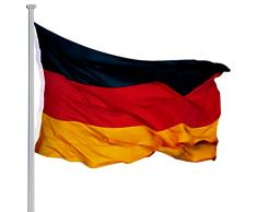 Deuba Aluminium Fahnenmast 6,50m inkl Seilzug inkl Deutschlandfahne Flaggenmast Mast Flagge Alu