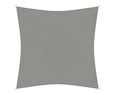 sunprotect 83226 Professional Sonnensegel, 5 x 5 m, Quadrat, Wind- & wasserdurchlässig, grausilber