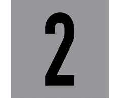 GreenIT 15cm DIN 1451 Wunsch Ziffer Zahl Nummer Hausnummer Aufkleber Tattoo Deko Folie Tür Fenster Lampe (schwarz, 2)