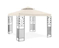 Uniprodo Uni_PERGOLA_3X3B Gartenpavillon Rankenmotiv Pavillon Festzelt Partyzelt Metall 3x3m beige