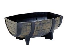 colourliving Pflanzkübel Pflanztopf 40 cm Weinfass-Optik Blumenkübel Blumentopf halbes Blumenfass wetterbeständig