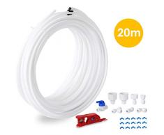 femor 20m Wasserzulaufleitung Universal Anschluss-Set für Kühlschrank Side by Side. Kühlschrankschlauch, Wasserschlauch 6,35mm(1/4)