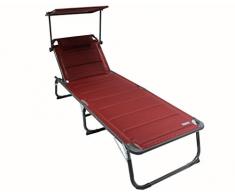 Homecall Sonnenliege mit Dach, schnell trocknendem Schaumstoff, XXL, 200 x 70 cm - (Rot)