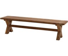 Ploß Massivholzbank Lincoln 180 cm - Gartenbank mit X-Beinen - Sitzbank für 4 Personen - Teakholz-Bank ohne Lehne mit FSC-Zertifikat - Holzbank aus Teak für Terrasse, Balkon & Garten