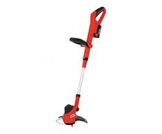 Grizzly Akku Rasentrimmer mit 18V 1,5Ah Lithium Ionen Akku, 20 Nylonmesser, 25 cm Schnittkreis, Teleskopstiel, Blumenschutzbügel und Drehfunktion (20 Nylonmesser)