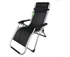 YCX Klappbarer Liegen Liegestuhl Deckchair, Mit Handlauf Sonnenliege Strandstuhl Gartenliege Relaxliege Klappsessel Aus Eisen,Schwarz