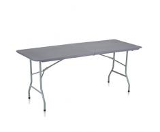 Strattore Campingtisch Bierzelttisch Gartentisch Buffettisch Esstisch Partytisch klappbar mit Tragegriff aus Kunststoff - 180 x 70 x 74 cm in Dunkelgrau