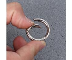 ULTNICE 20 Stück Runde Karabinerhaken Schlüsselanhänger Sprung Ringe (Silber)