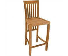 Teako Design Barstuhl Lucca Teak unbeahandeltes Massivholz Teakholz Barhocker Tressenstuhl Tressenhocker Hochstuhl