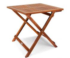 Deuba Gartentisch Klapptisch Akazie Holz 70 x 70 cm Klappbar Beistelltisch Holztisch Campingtisch Balkontisch Garten