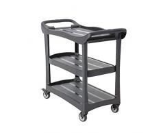 ZQ- Dreischichtiger Gartenwerkzeugwagen aus Kunststoff, Restaurant-Hotelreinigungswagen, Küchenregal, tragende 180 kg, robust und robust ^_^