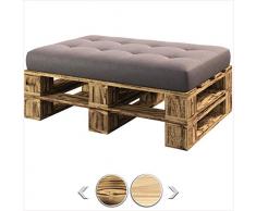 sunnypillow palettenmöbel Europaletten Indoor und Outdoor Lounge gartenmöbel Holz gartenmöbel Set Lounge möbel Terrasse Balkon loft Stil Paletten Palette geflammte Hocker 120 x 60 cm Höhe : 30 cm