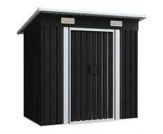 Festnight Gartenschuppen Anthrazit Metall Werkzeugschuppen Geräteschuppen Gartenhaus Metallgerätehaus
