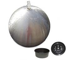 Kugelbrunnen 50 cm incl. LED Komplettset Gartenbrunnen Wasserspiel Edelstahl matt gebürstet