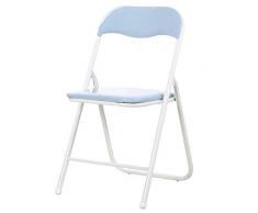 LDM Bürotreffen Nap Klappstuhl | Einfache Schmiedeeisen PVC Home Outdoor Computer Stuhl | Hochtragender Sessel 79x44x46cm A ++ (Farbe: A)