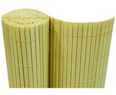 Dynamic24 PVC Sichtschutzmatte 80x500 cm Bambus Balkon Sichtschutz Zaun Windschutz