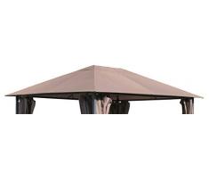 QUICK STAR Ersatzdach für Garten Pavillon 3x4m Taupe Antik Pavillondach Ersatzbezug