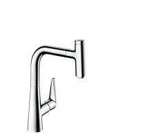 hansgrohe Talis Select S Einhebel-Küchenmischer (Komfort-Höhe 220 mm, mit Ausziehauslauf und Schlauchbox) chrom