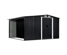vidaXL Gerätehaus mit Schiebetüren 4 Lüftungsklappen Geräteschuppen Garten Schuppen Gartenhaus Gartenschuppen Anthrazit 329,5x259x178cm Stahl